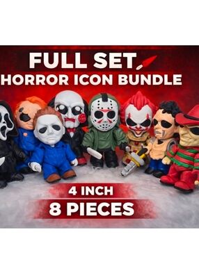FULL SET Horror Figures 4” Bundle 🔪 3D Printed Slashers Freddy Jason Ghostface